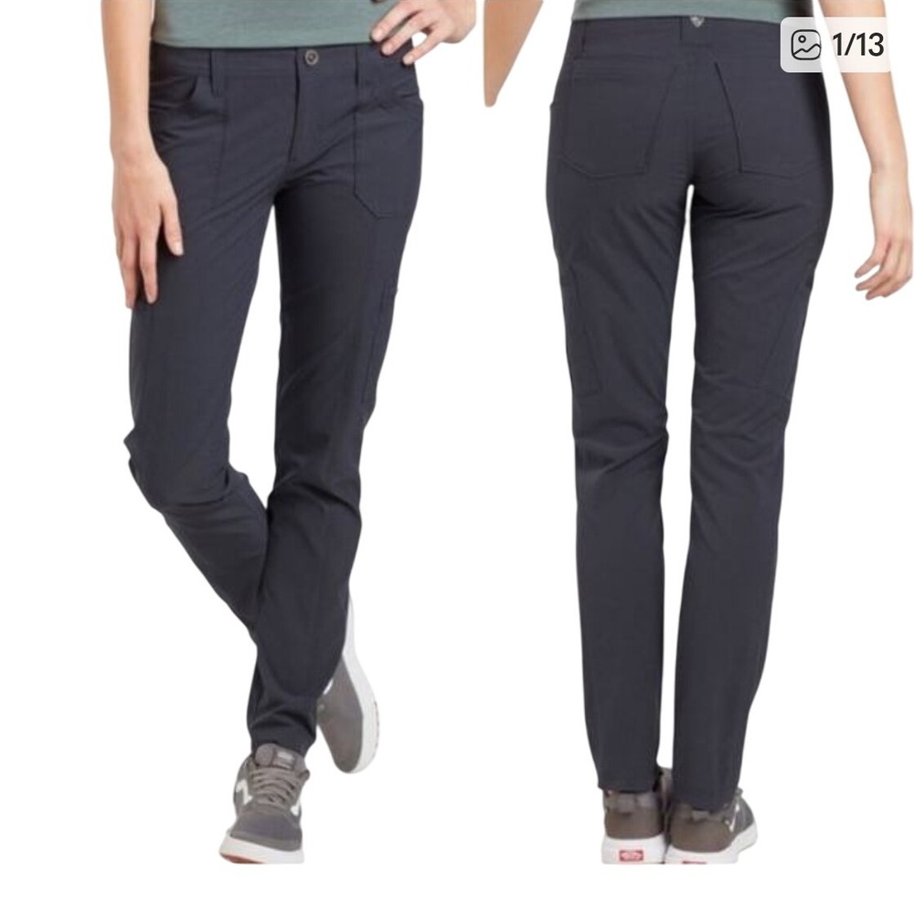 Kuhl Horizn Skinny Hiking Pants Black Women's 2 Petite Short Camping Outdoor